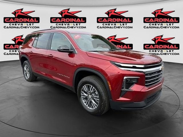 2026 Chevrolet Traverse LT in Radiant Red Tintcoat — front three-quarter view