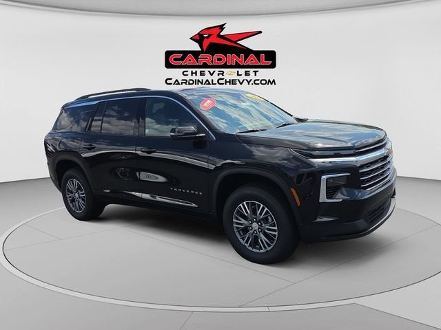 2026 Chevrolet Traverse LT in Mosaic Black Metallic — front three-quarter view
