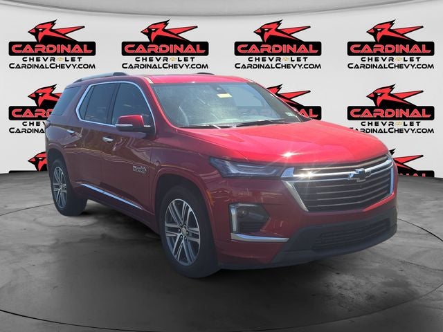 2023 Chevrolet Traverse High Country in Radiant Red Tintcoat — front three-quarter view