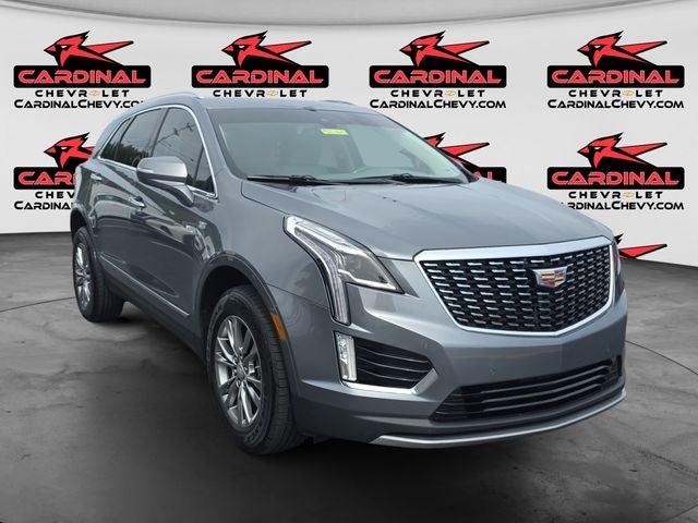 2021 Cadillac XT5 Premium Luxury in Satin Steel Metallic — front three-quarter view